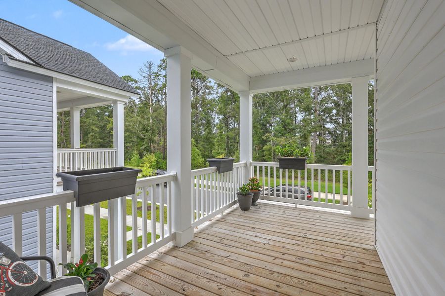 Exterior details and patio area of a home in Limehouse Village: Row Collection, Summerville (Image 29).