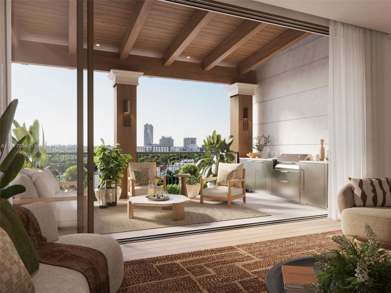 Furnished interior view inside a new home in , Miami (Image 8).