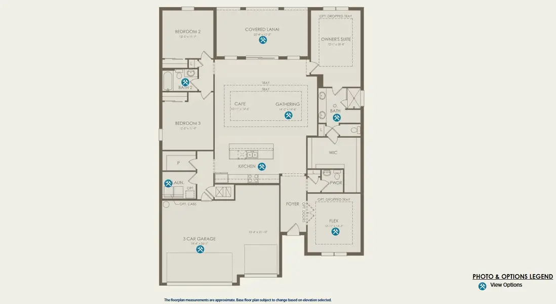 2D floor plan layout for the Ashby by DiVosta in Emerson Oaks, Vero Beach, FL (Image 3).