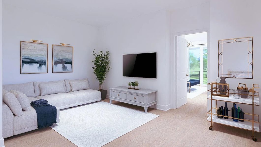 Furnished interior view inside a new home in Austin Point Summit, Richmond (Image 9). Furnished interior view inside a new home in Austin Point Summit, Richmond (Image 9).