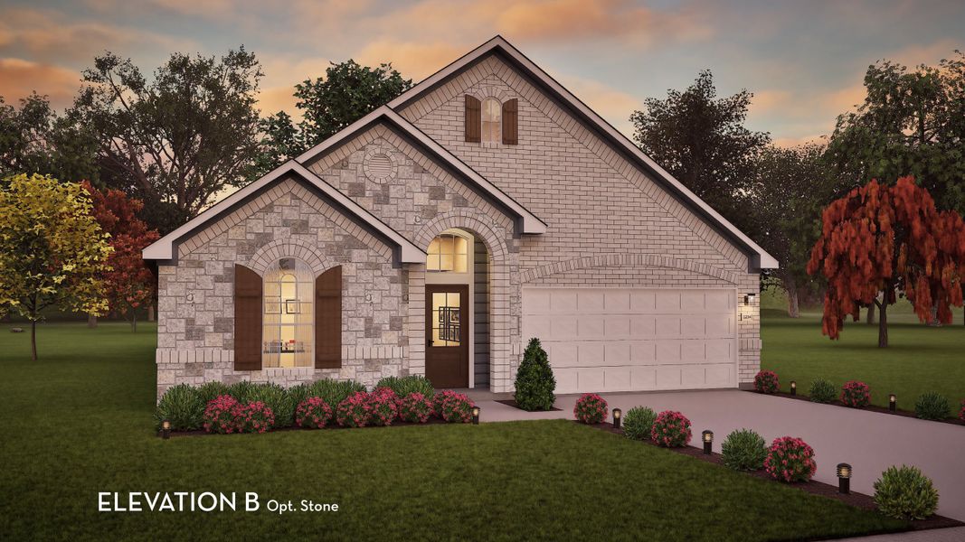 Representative exterior photo of a completed home built from the Glenwood by CastleRock Communities in Sundance Cove, Crosby, TX (Image 21).