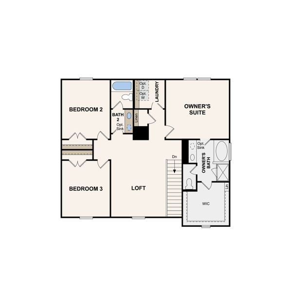 2D floor plan layout of this home in Highland Reserves, Pleasant View, TN (Image 3).