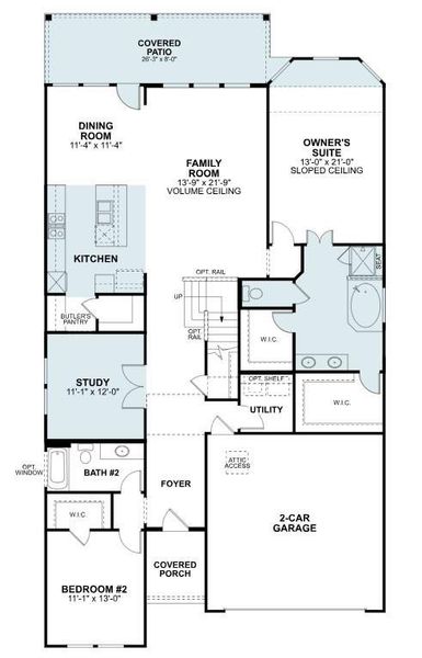 2D floor plan layout of this home in Sorella, Tomball, TX (Image 5).