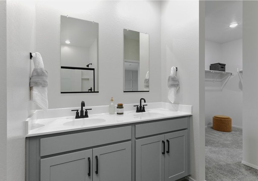 Primary bath and walk in closet