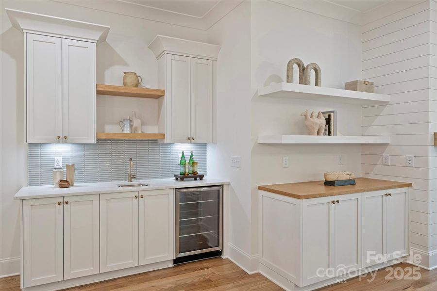 Wet bar w beverage fridge Wet bar w beverage fridge