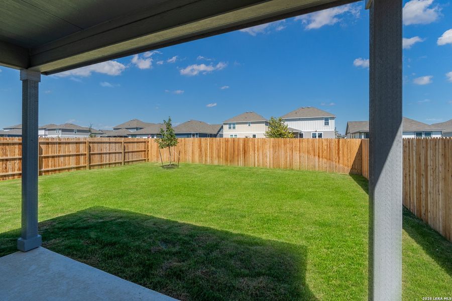 Exterior details and patio area of a home in The Overlook at Creekside, New Braunfels (Image 18).