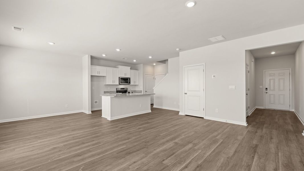 Spacious, unfurnished interior of a new home in Rushing Waters Townhomes, North Augusta (Image 15). Spacious, unfurnished interior of a new home in Rushing Waters Townhomes, North Augusta (Image 15).