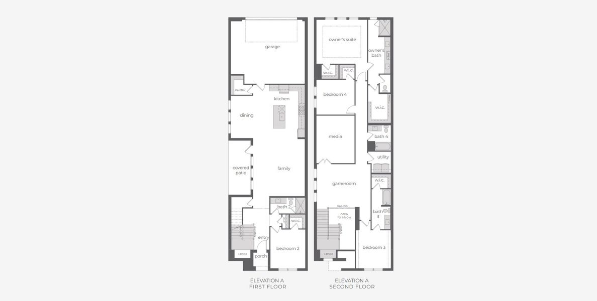 2D floor plan layout for the Madeleine by Normandy Homes in The Heights at Uptown, Celina, TX (Image 3).