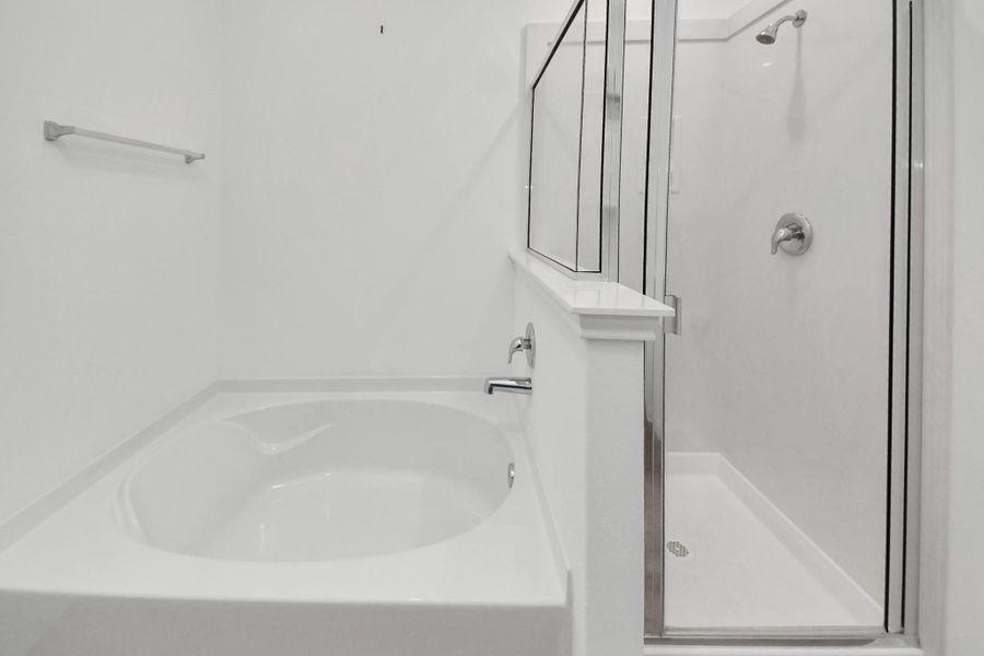 Primary bathroom with separate tub and shower