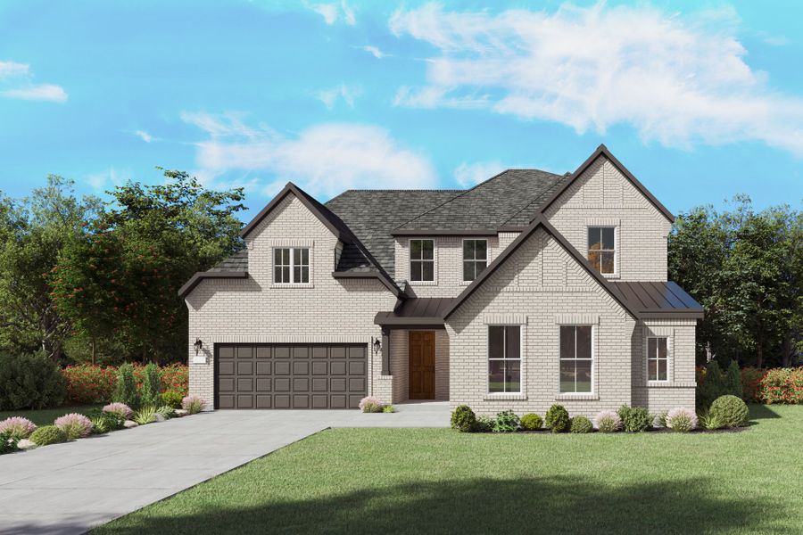 The Gillett, a two-story new home design shown with home exterior FC 202 The Gillett, a two-story new home design shown with home exterior FC 202