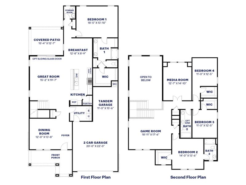 2D floor plan layout of this home in Prada, Phoenix, AZ (Image 2).