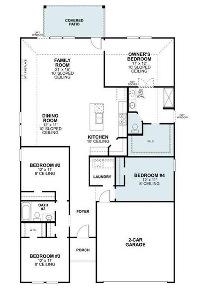 2D floor plan layout of this home in Kings Way, Denton, TX (Image 4). 2D floor plan layout of this home in Kings Way, Denton, TX (Image 4).