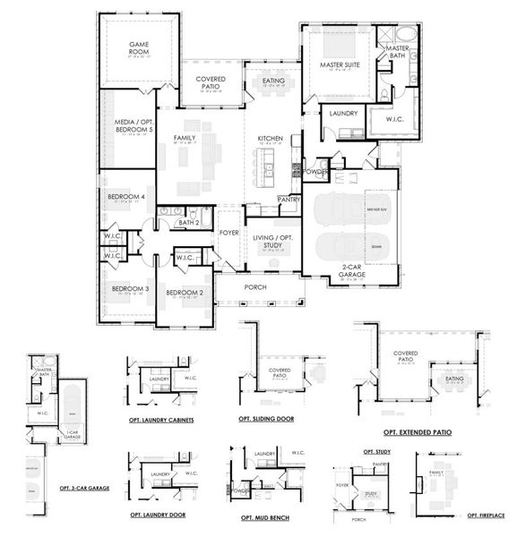 2D floor plan layout for the Halsted by Centre Living Homes in Ellis Ranch Estates, Waxahachie, TX (Image 3). 2D floor plan layout for the Halsted by Centre Living Homes in Ellis Ranch Estates, Waxahachie, TX (Image 3).