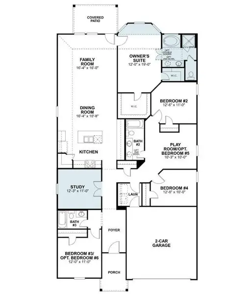 2D floor plan layout of this home in Lone Star Landing, Montgomery, TX (Image 3).