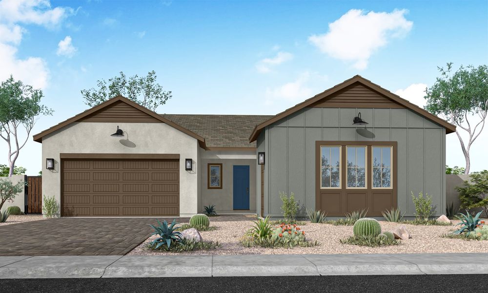 Representative exterior photo of a completed home built from the Gardenia Plan 5009 by Tri Pointe Homes in Soleo, San Tan Valley, AZ (Image 19).