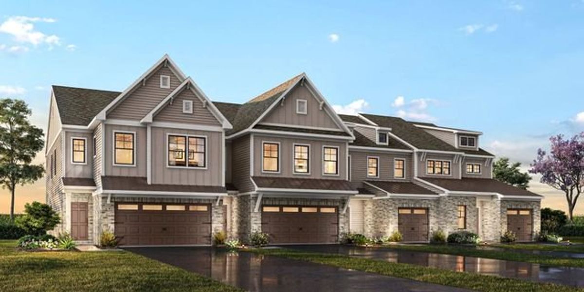 Representative exterior photo of a completed home built from the Advent TH by True Homes in Covington Ridge Townhomes, Thomasville, NC (Image 14). Representative exterior photo of a completed home built from the Advent TH by True Homes in Covington Ridge Townhomes, Thomasville, NC (Image 14).