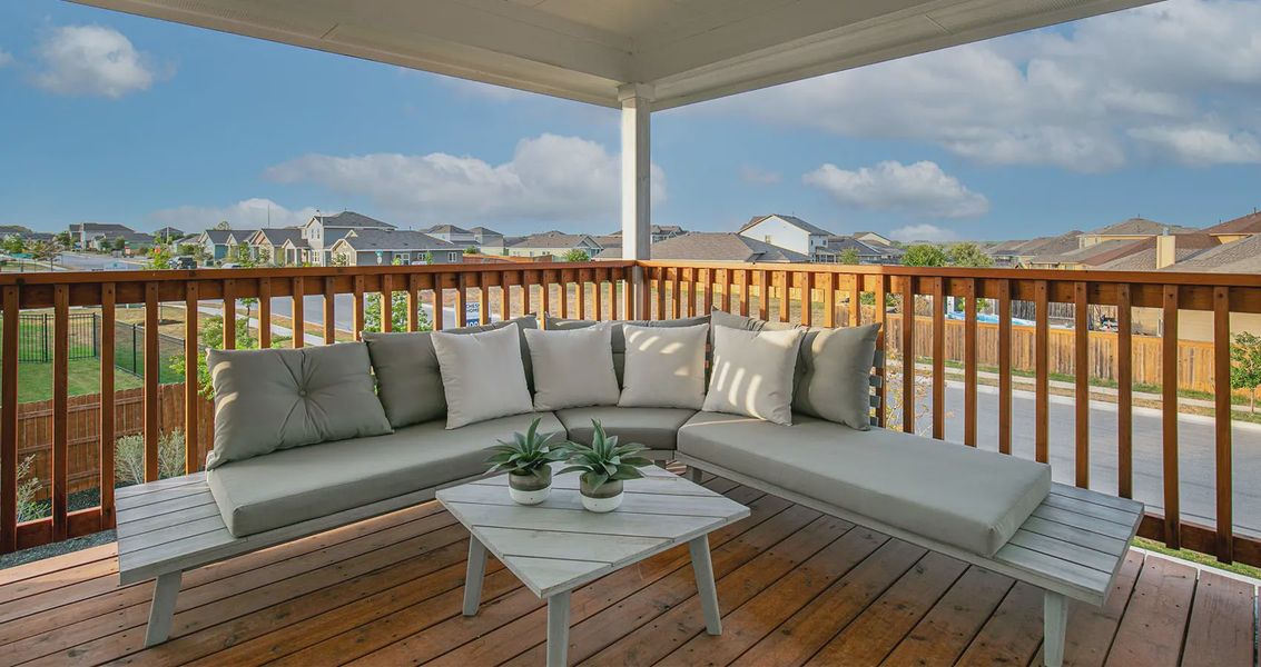 Representative exterior details of a home built from the Wendy by Chesmar Homes in Meyer Ranch, New Braunfels (Image 3).