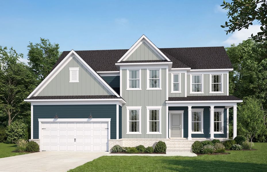 Representative exterior photo of a completed home built from the Vanderbilt by Pulte Homes in Everbrook, Angier, NC (Image 19).