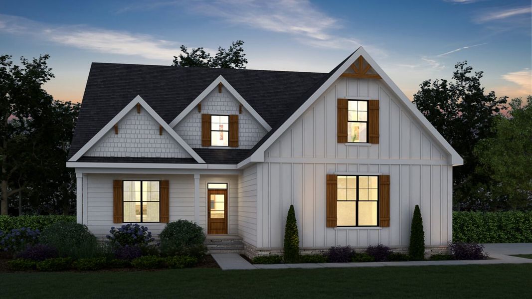Representative exterior photo of a completed home built from the Sandpiper by Grand Oak Homes in Kettle Creek, Zebulon, NC (Image 2).