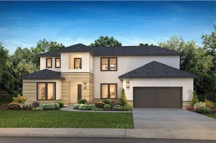 Front exterior of a new home in , Manvel, TX, highlighting curb appeal (Image 1). Front exterior of a new home in , Manvel, TX, highlighting curb appeal (Image 1).