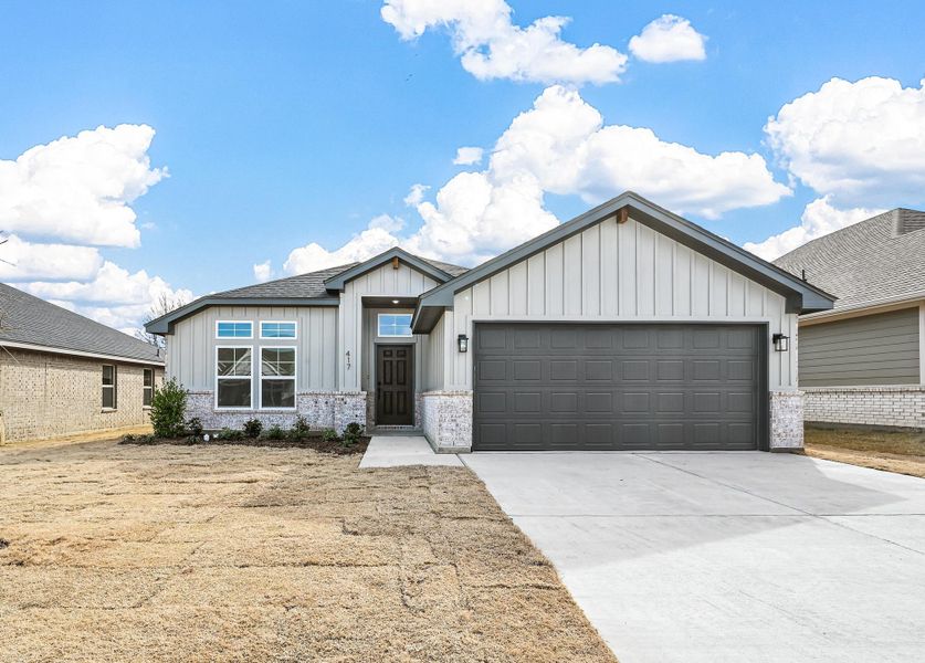 Representative exterior photo of a completed home built from the Hanover by Cheldan Homes in Sunset Ridge, Keene, TX (Image 31). Representative exterior photo of a completed home built from the Hanover by Cheldan Homes in Sunset Ridge, Keene, TX (Image 31).