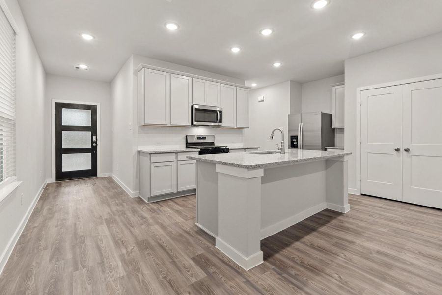 Furnished interior view inside a new home in Creekland Village at Bridgeland, Cypress (Image 5). Furnished interior view inside a new home in Creekland Village at Bridgeland, Cypress (Image 5).