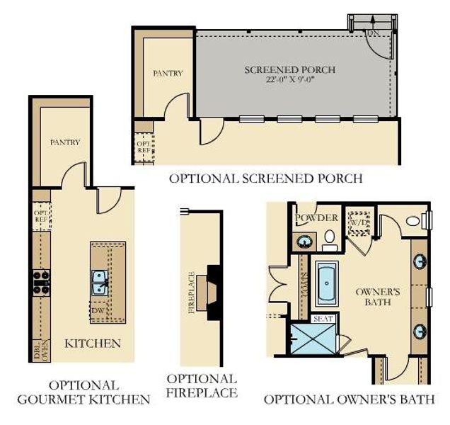 2D floor plan layout of this home in Heron's Walk at Summers Corner, Summerville, SC (Image 7).