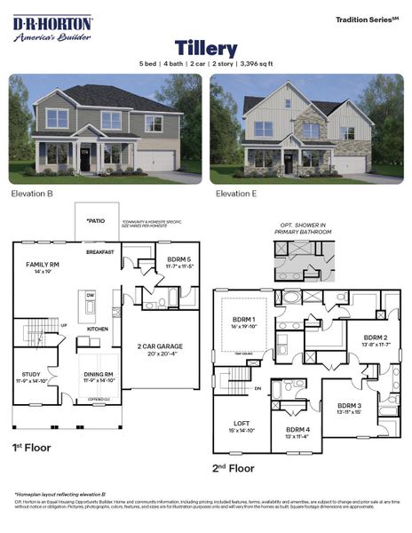 2D floor plan layout for the Tillery by D.R. Horton in Eagle Creek, Fuquay Varina, NC (Image 3). 2D floor plan layout for the Tillery by D.R. Horton in Eagle Creek, Fuquay Varina, NC (Image 3).