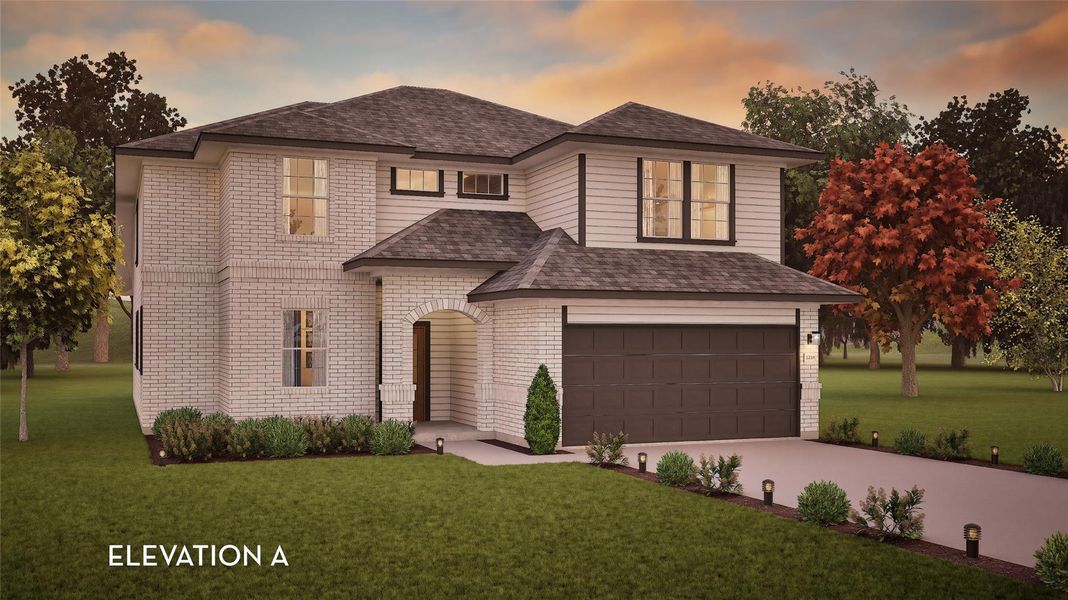 Front exterior of a new home in Martha's Vineyard, Alvin, TX, highlighting curb appeal (Image 1). Front exterior of a new home in Martha's Vineyard, Alvin, TX, highlighting curb appeal (Image 1).