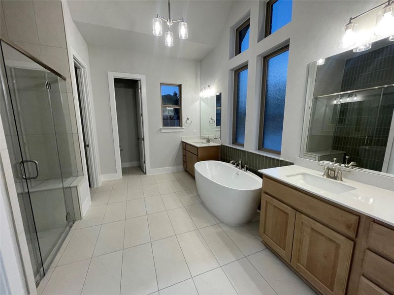 Gorgeous Primary Bath with Dual Vanities