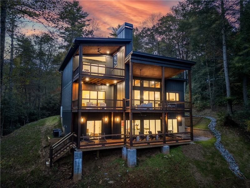Exterior details and patio area of a home in , Cherry Log (Image 4).