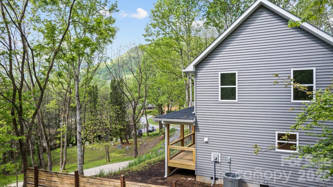 Exterior details and patio area of a home in , Maggie Valley (Image 23).