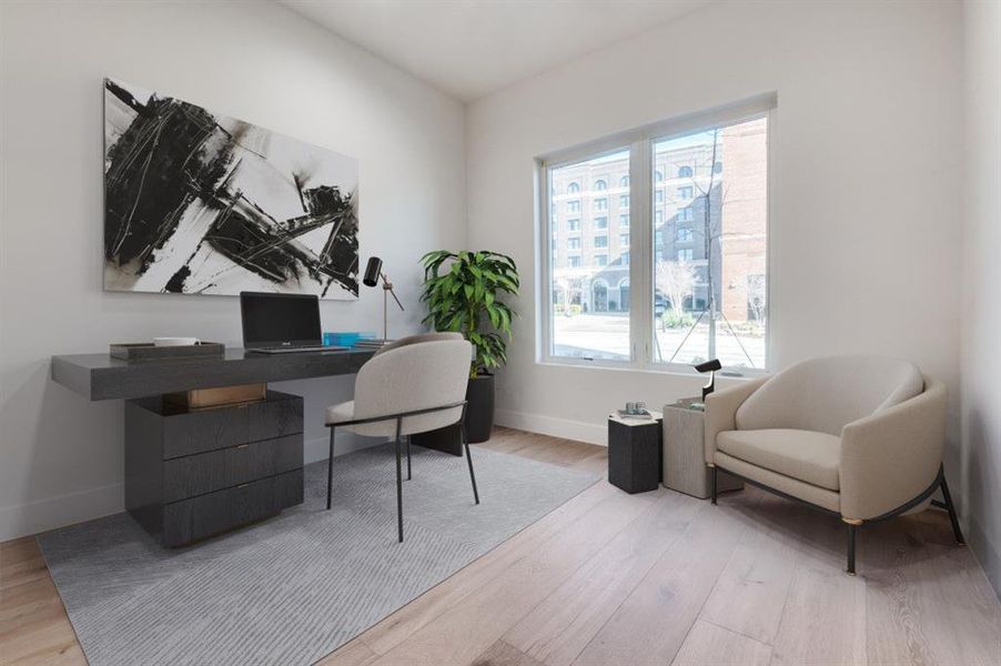 Virtually staged downstairs bedroom