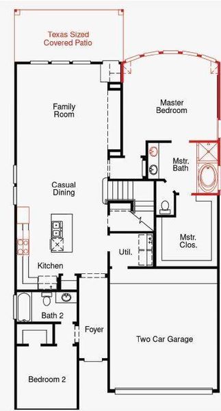 2D floor plan layout of this home in The Highlands, Porter, TX (Image 6).