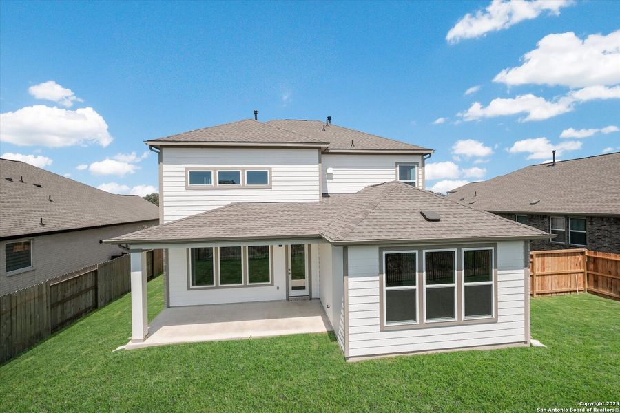Front exterior of a new home in Foxbrook, Cibolo, TX, highlighting curb appeal (Image 20).
