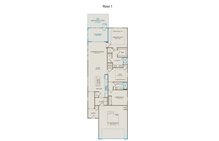 2D floor plan layout of this home in Del Webb Barton Village, Lebanon, TN (Image 4).