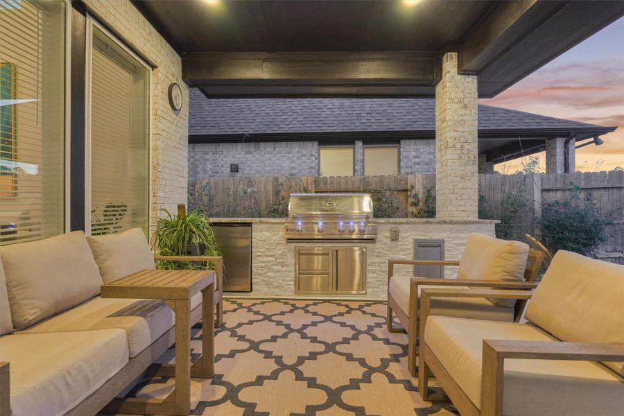 Exterior details and patio area of a home in Audubon 60', Magnolia (Image 24).