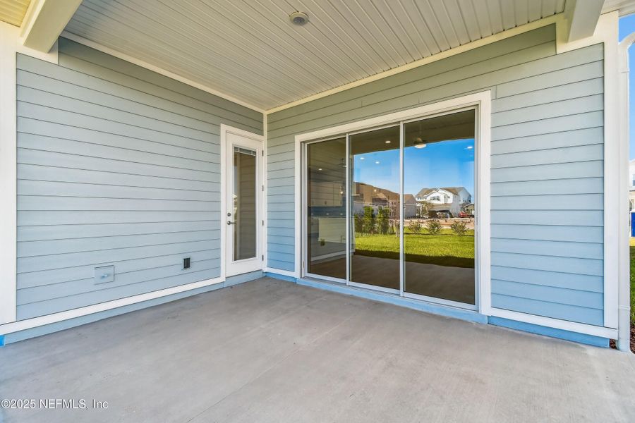 Exterior details and patio area of a home in Seven Pines 40' Front Entry, Jacksonville (Image 2).