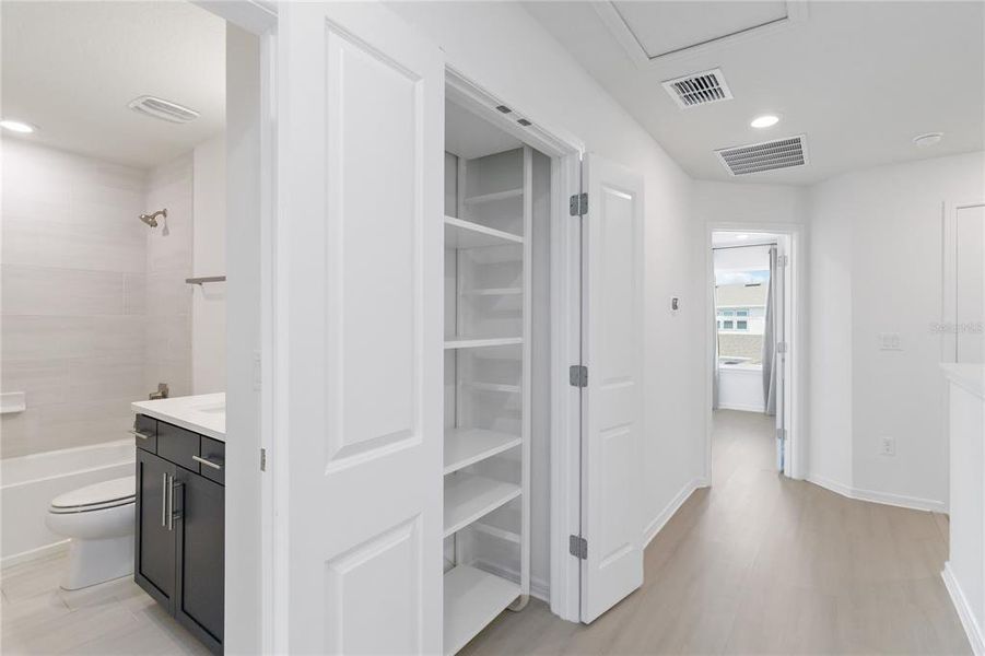 2nd Bathroom with Linen Closet in 2nd Floor Hallway