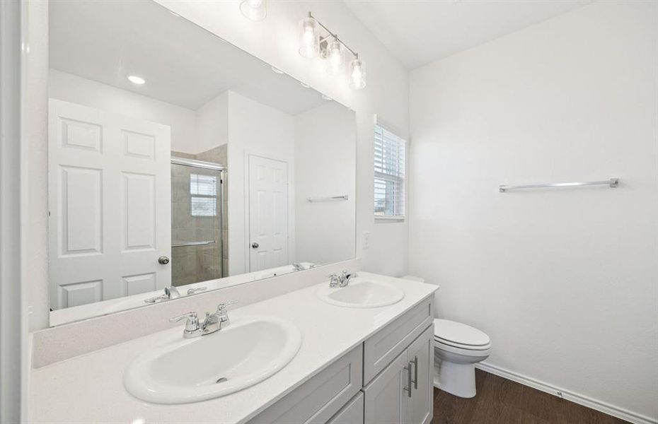 Owner's private bath with double vanity Owner's private bath with double vanity