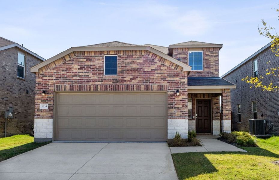 Representative exterior photo of a completed home built from the Fentress by Centex in Arboretum Estates, Terrell, TX (Image 23). Representative exterior photo of a completed home built from the Fentress by Centex in Arboretum Estates, Terrell, TX (Image 23).