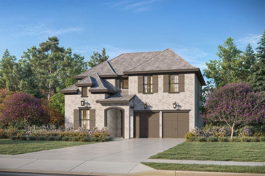 Representative exterior photo of a completed home built from the Fairway by Landon Homes in Fields - Brookside North, Frisco, TX (Image 2). Representative exterior photo of a completed home built from the Fairway by Landon Homes in Fields - Brookside North, Frisco, TX (Image 2).
