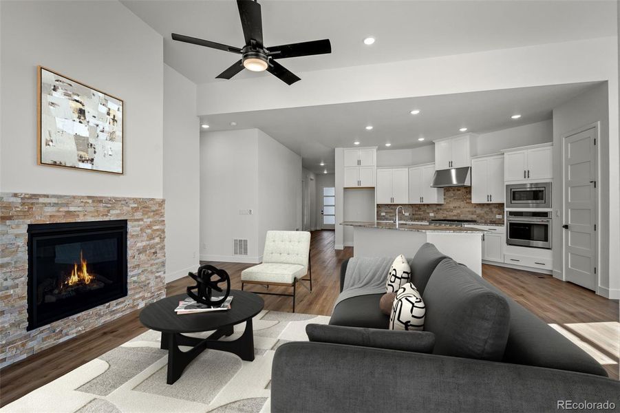 Furnished interior view inside a new home in Cloverleaf - Pinnacle Collection, Monument (Image 11). Furnished interior view inside a new home in Cloverleaf - Pinnacle Collection, Monument (Image 11).