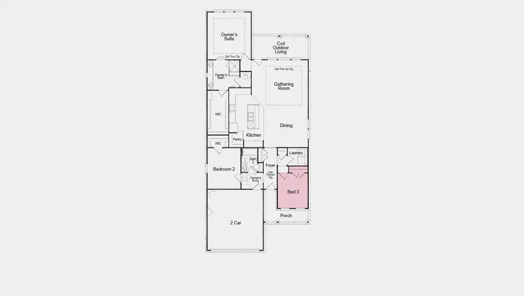2D floor plan layout of this home in Turners Crossing, Buda, TX (Image 3).
