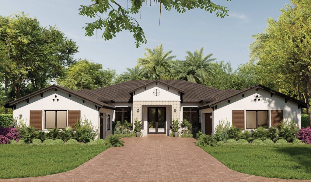 Front exterior of a home in the Estates by Turnberry community, located in Davie, FL (Image 9).