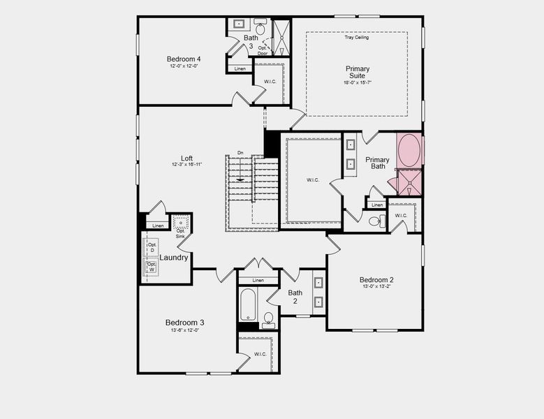 2D floor plan layout of this home in Nichols Farm, Dacula, GA (Image 3).