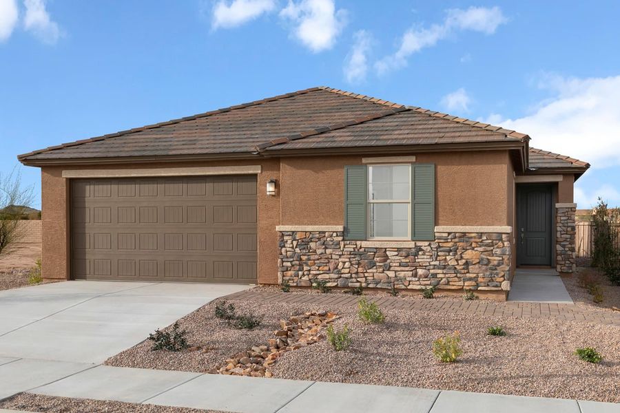 Representative exterior photo of a completed home built from the 2013 Modeled by KB Home in Mirador Ridge Skies, Tucson, AZ (Image 12).