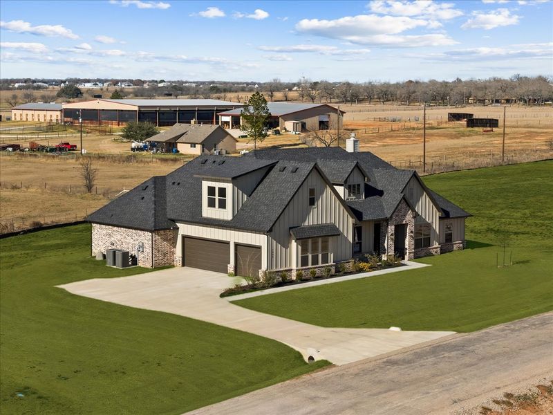 Front exterior of a new home in Brock Heights, Brock, TX, highlighting curb appeal (Image 39).