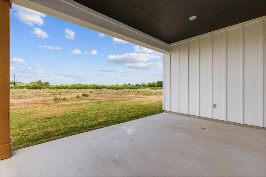 Exterior details and patio area of a home in , Dale (Image 18).