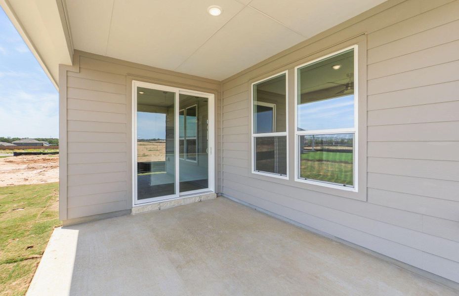 Exterior details and patio area of a home in Del Webb Austin at Lost Pines, Bastrop (Image 3).